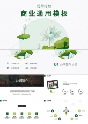 夏荷待放商业通用模板ppt模板