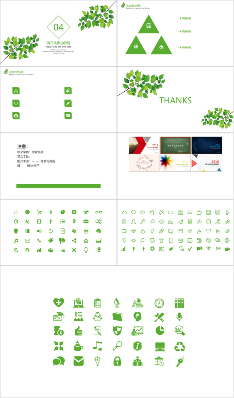 树叶教学课件模板ppt