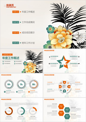 创意花卉年度总结总结汇报ppt