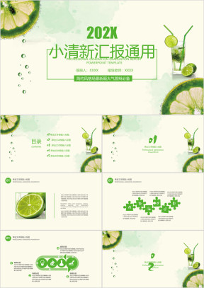 简约柠檬小清新毕业答辩模板ppt