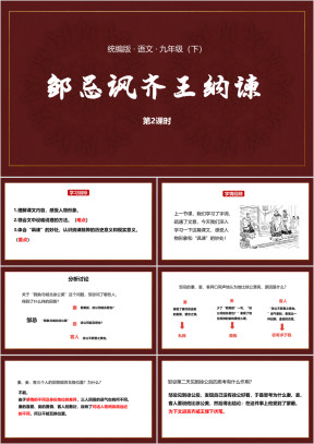 语文九年级下册课件邹忌讽齐王纳谏ppt课件