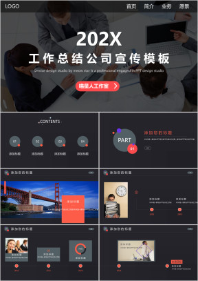 典雅黑公司简介路演创业计划书上市融资模板ppt