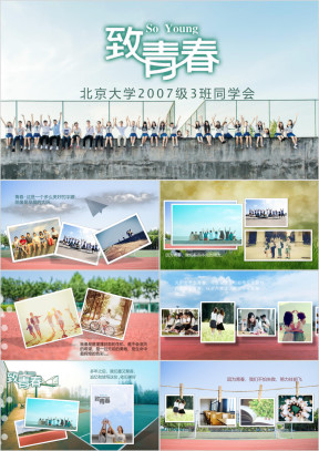 致青春清新毕业生聚会ppt