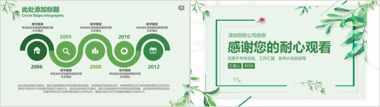绿色清新文艺工作商务ppt