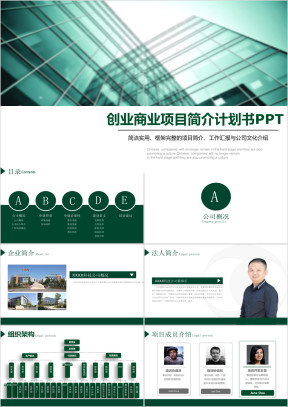 创业商业项目简介计划书ppt模板