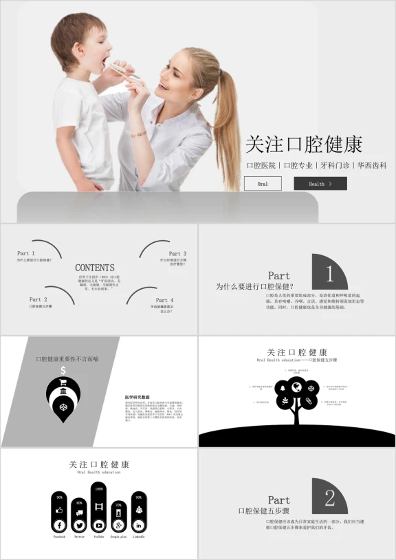 关注口腔牙齿健康医疗ppt