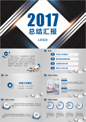 微立体年终总结汇报通用动态ppt