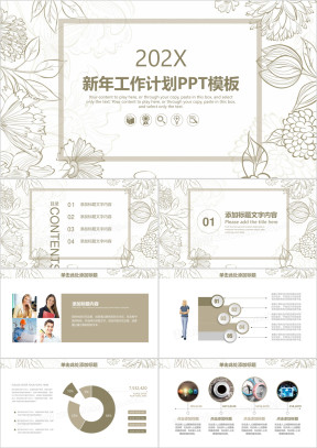 小清新简约工作总结计划ppt