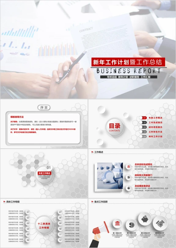 新年微粒体动态详细工作计划暨工作总结ppt