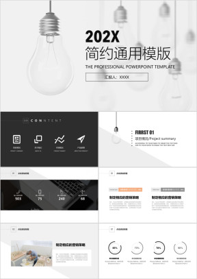灯泡简约汇报总结ppt
