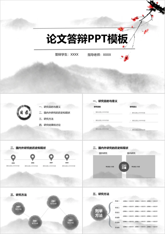 中国风毕业答辩ppt