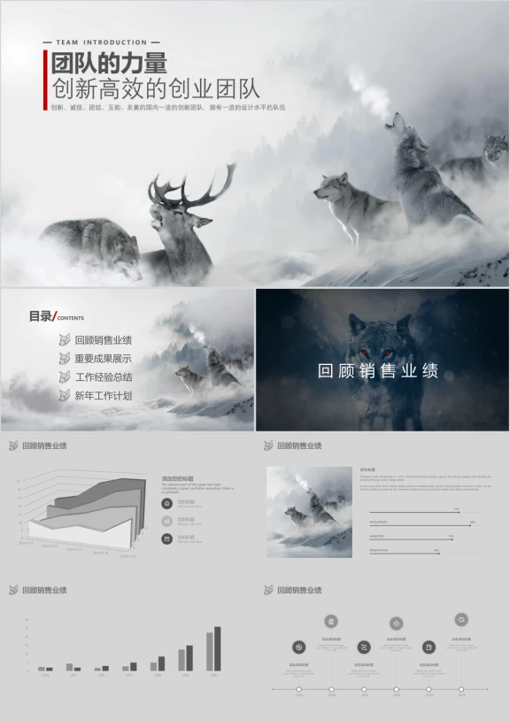 狼性团队介绍ppt模板