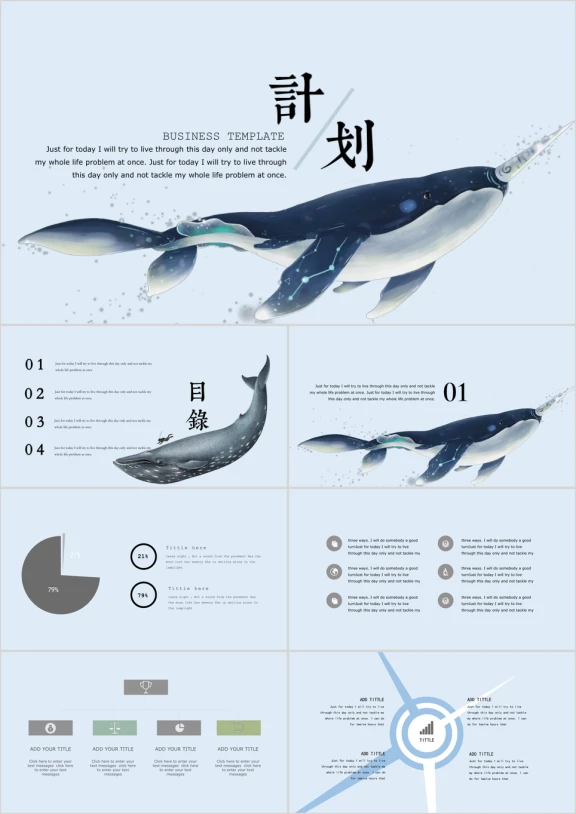 计划总结鲸鱼创意计划总结报告ppt