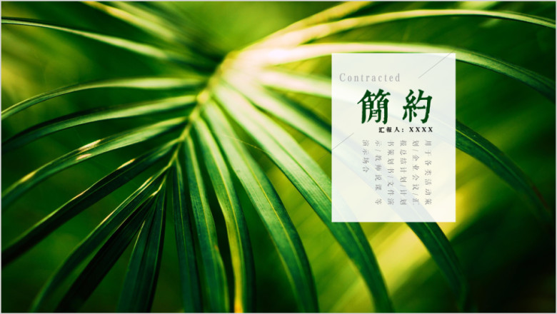 小清新简约工作总结计划ppt