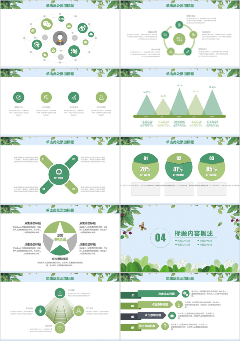 清新简约工作汇报年终总结ppt