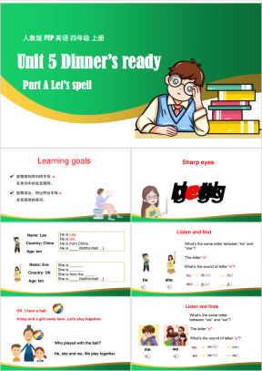 英语四年级上册课件Unit5PartALetsspell