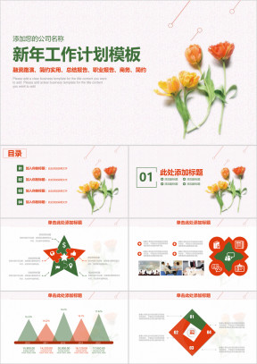 小清新简约新年工作总结计划ppt