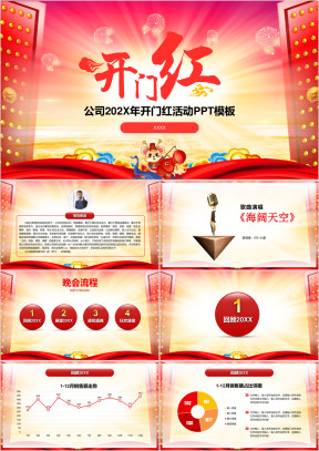 开门红企业年会ppt模板