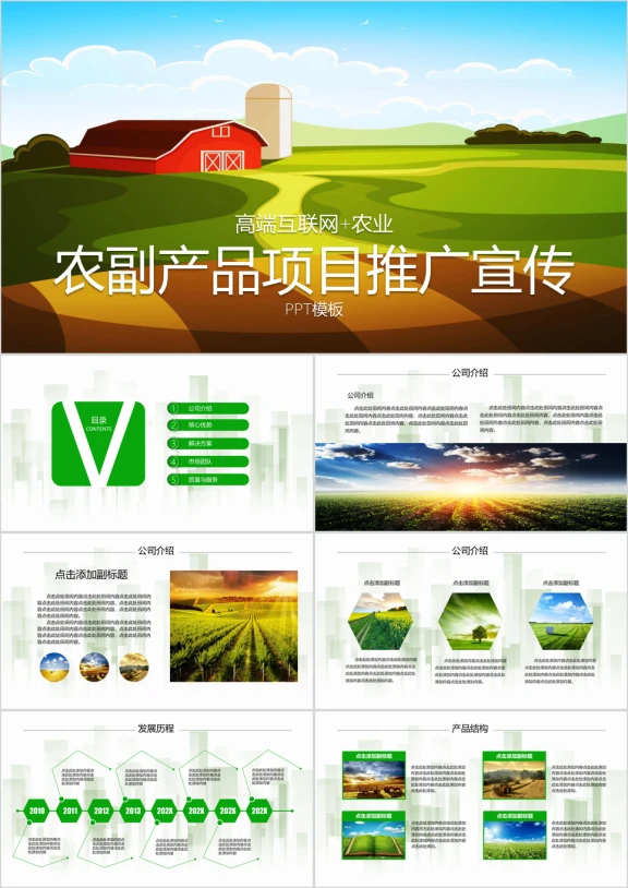 高端互联网农业农副产品项目品牌推广投资宣传ppt模板
