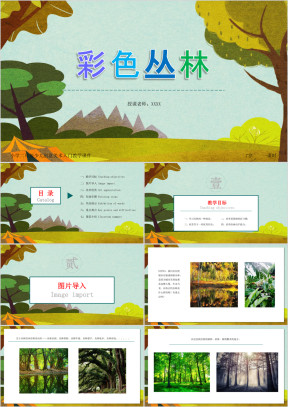 小学美术二年级第一课时《彩色丛林》教育教学课件