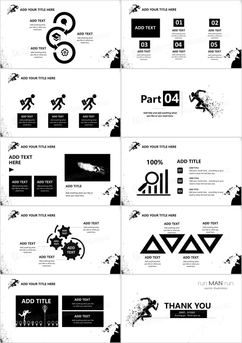 黑白风商务办公专用模板设计ppt