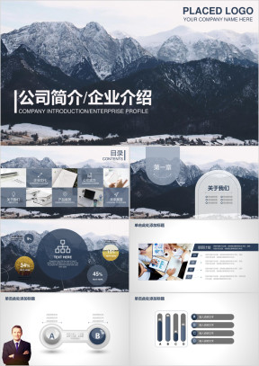 蓝色大气公司简介企业文化宣传ppt