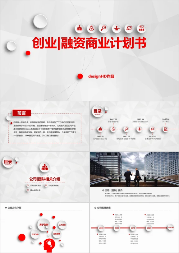 微立体创业融资、未来计划书通用ppt设计