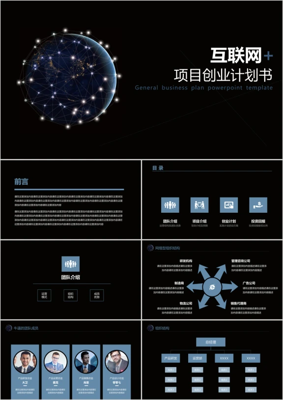 互联网+项目创业计划书方案ppt
