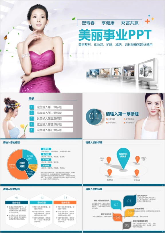 医疗美容整形护肤化妆品妇科保健减肥塑形瘦身ppt