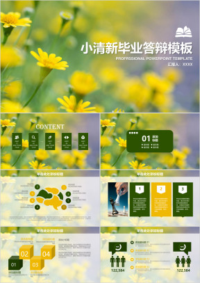 小清新框架完整毕业论文答辩ppt