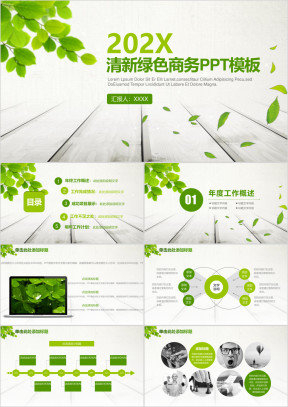 商务清新工作汇报总结ppt