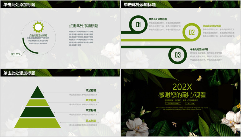 绿色清新森林系年终工作总结汇报ppt