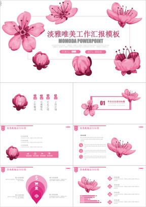 唯美 创意 工作汇报 工作总结模板ppt