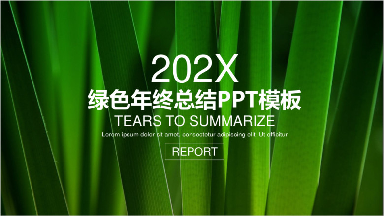 绿色清新商务年终总结汇报ppt