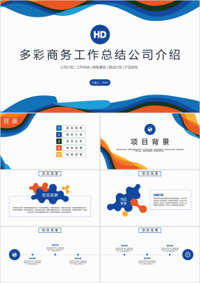 多彩商务商业工作总结公司介绍ppt