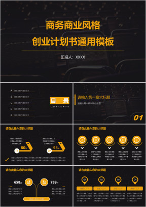 商务商业风格创业计划书ppt