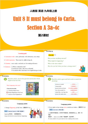 人教英语九年级上册课件Unit8SectionA3a-4c
