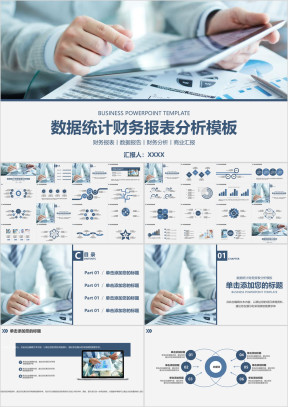 年终计划总结企业数据统计财务报表分析模板ppt