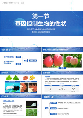 人教版八年级生物下册基因控制生物的性状