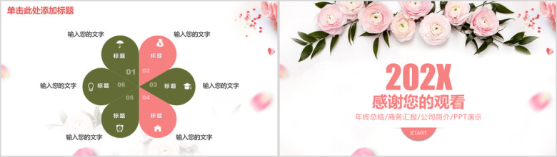 唯美时尚小清新商务年终总结汇报ppt
