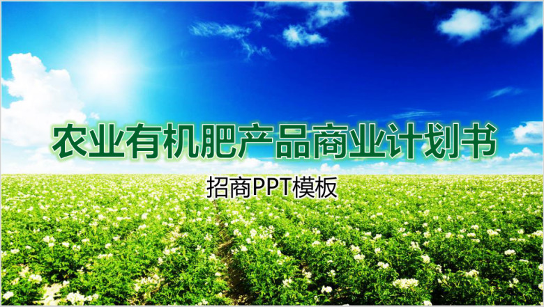 有机农业产品招商介绍商业计划书ppt模板