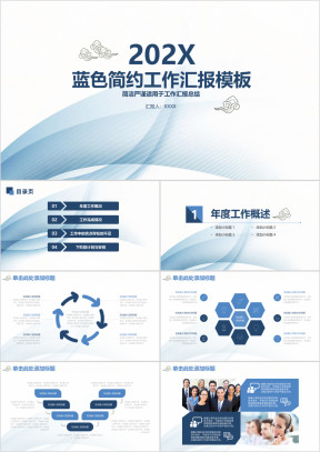 简约清新商务总结汇报ppt