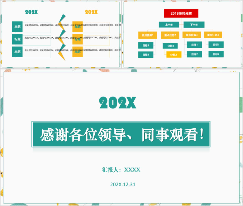 年终总结汇报工作总结工作计划模板ppt