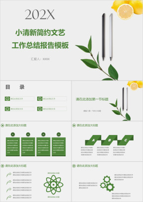 小清新简约文艺工作总结报告模板ppt