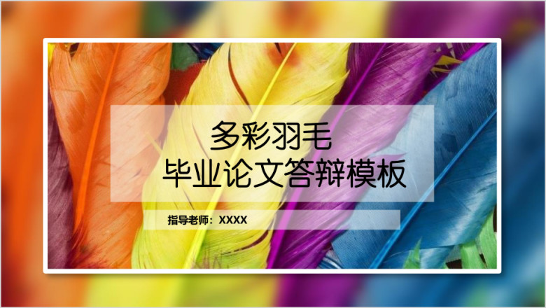 多彩羽毛毕业论文答辩开题报告ppt