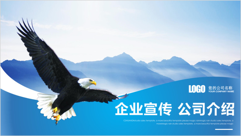 欧美蓝色大气企业宣传公司简介产品介绍ppt