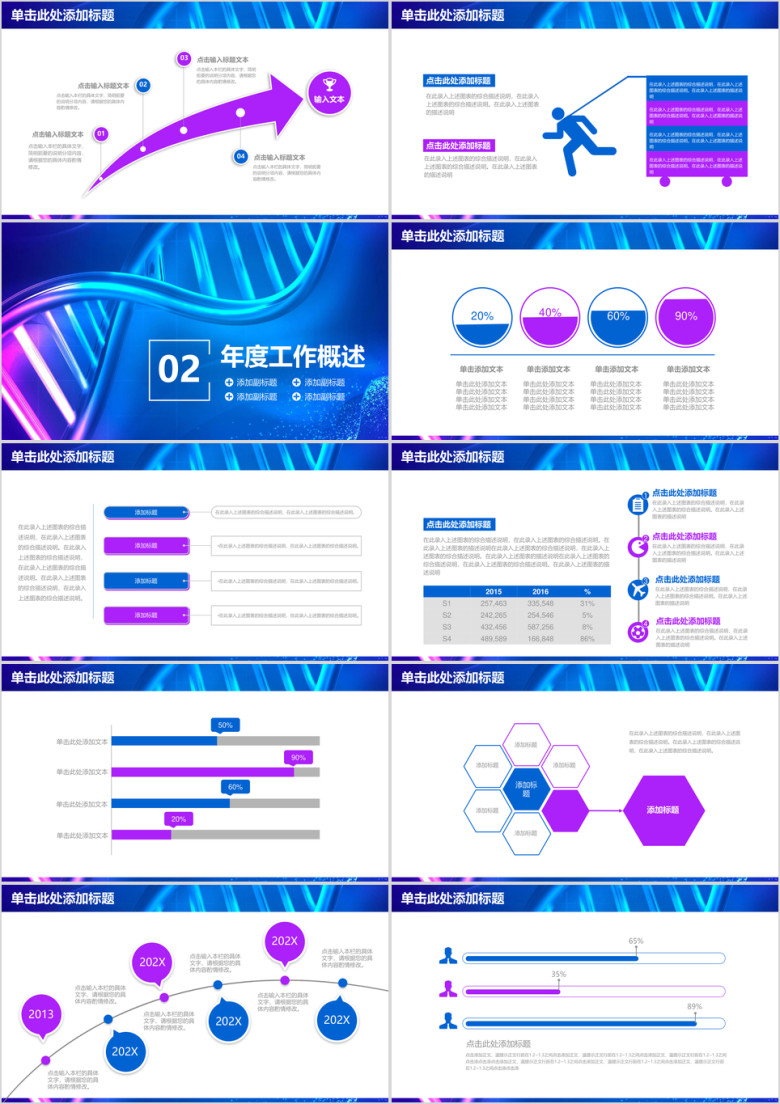 生物螺旋DNA医疗医学工作总结计划ppt