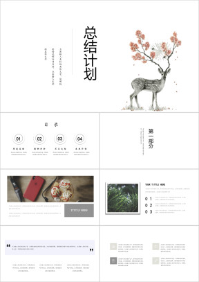 总结计划极简派ppt