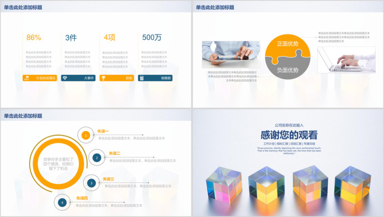 精美简约商务通用总结汇报ppt