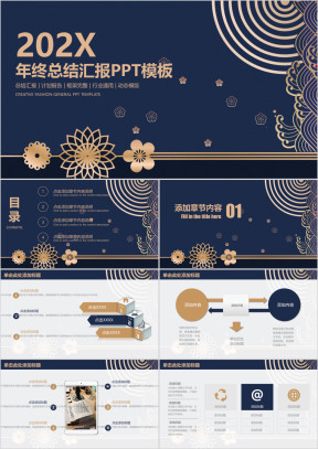 复古经典商务年终总结汇报ppt